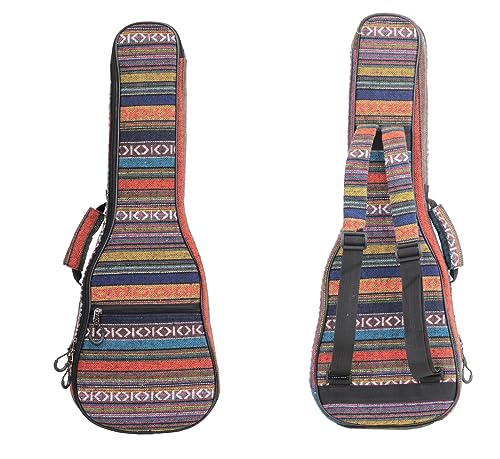 MUINS Ukulele Bag,21 23 26 Ukelele Case Thicker Pad For Soprano Concert Tenor Uke with Double Adjustable Straps and Handle (21 Inch, Orange)
