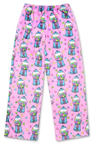 Image of iscream Big Girls Silky Soft Fun Print Plush Fleece Pants - Candy Land Collection