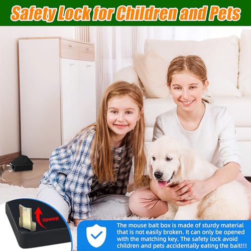 Image of 8 Pack Mouse Bait Station Indoor Outdoor,Reusable Mice Bait Box with 8 Keys,Weather Resistant Mice Bait Station for Kitchen,Basement,Garage,Garden,Mouse Traps for Home Protection(Bait Not Included)