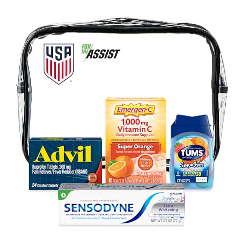 Haleon Official Partner of U.S. Soccer Limited Edition Stadium Ready Bag Packed with Travel Essentials: Advil TUMS Emergen-C and Sensodyne