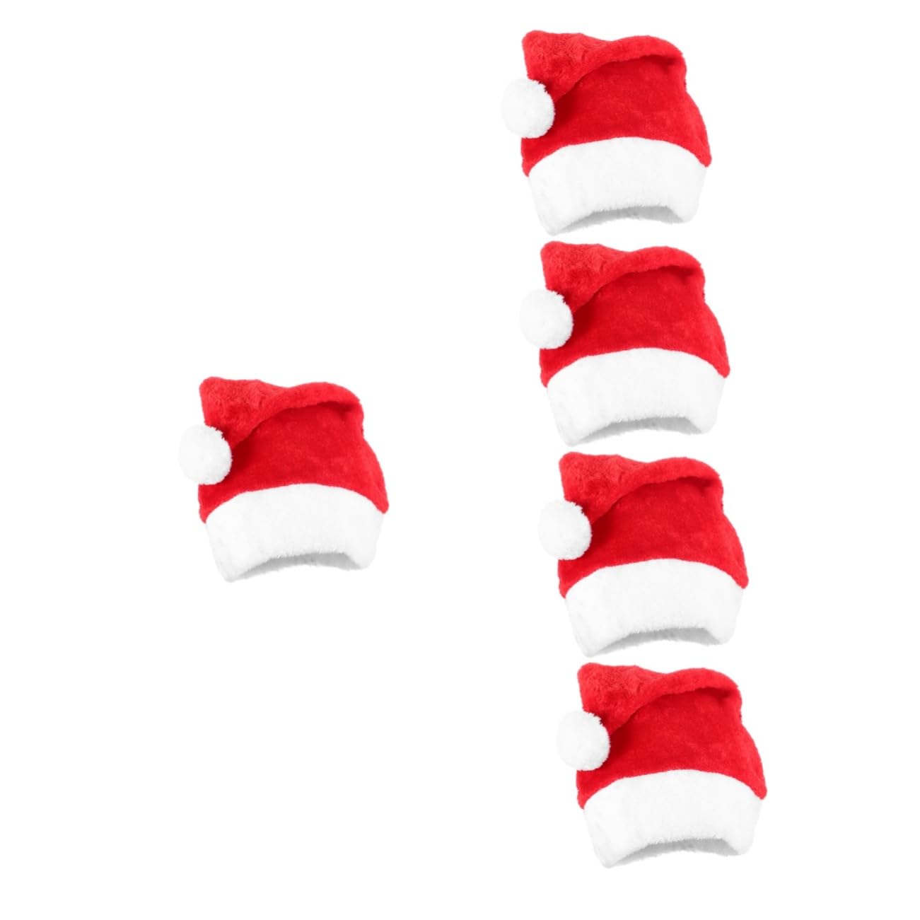 Cabilock 5 Piezas Gorro De Papá Noel De Felpa Gorros De Santa Navideños Sombreros Para Hombres Gorro De Papa Noel Para Sombrero De Navidad De Peluche Gorros Navideños Rojo Felpa Corta