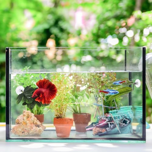 Image of Jeffdad 4Pcs Fish Leaf Pad Fish Tank Accessories Aquarium Decor Simulating Plants Betta Natural Soft Aquarium Plastic Plants for Betta Fish Tank Decorations