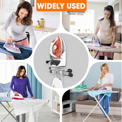 Dolenor Wall Mount Iron,Ironing Board Hanger for Household Bathroom and Laundry Room, Electric Iron Holder with Hook-for Max 5.4" (White) by Dolenor - Image 7