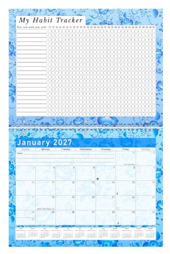 Monthly Desktop/Wall Calendar Planner with Habit Tracker