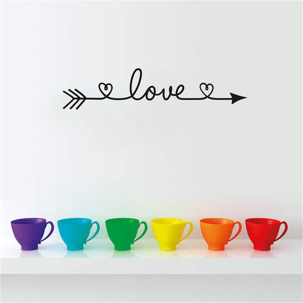 générique Chambre Art Stickers Vinyle Décor Amovible Autocollant Maison Murale Famille DIY Décor À La Maison Déco Murale Chambre Ado Fille (Black, One Size)