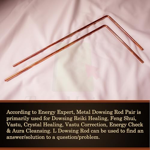 Image of Copper Dowsing Rods Pair for Vastu | 5 mm Diameter | Set with Board & Brass Pendulum (Assorted) | Aura Energy Scanner | Reiki | Dowsing Rods | L-Rod | Without Handle