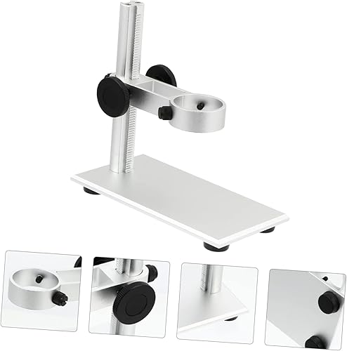 Miniatura 2 de Homoyoyo Microscopio Digital 2pcs Microscope Stand Adjustable Base Camera Stand Aluminum Alloy Desktop Microscope Lifting Stand