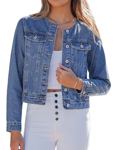 luvamia Country Concert Outfits for Women Ladies Jackets Womens Denim Jacket Plus Size Jackets for Women Country Concert Outfit Denim Shacket Medium Blue XX-Large