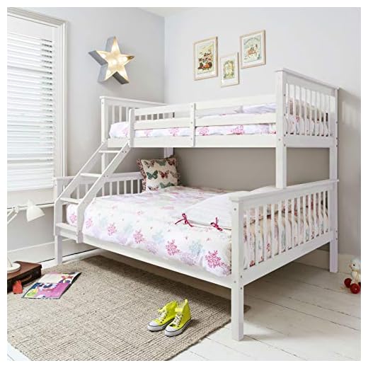 Triple cama en color blanco, Hanna, cama litera para niños de Noa & Nani