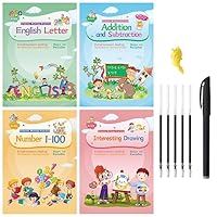 Magic Ink Copybooks for Kids Reusable Handwriting Workbooks for Preschools Grooves Template Design and Handwriting Aid (4)