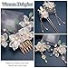 HINZIC 5PCS Camellia Flower Tassels Hairpin, Crystal Rhinestone Pearl Hair Clips Headpiece Retro Chinese Hanfu Wedding Brides Hair Accessories Korean Jewelry for Women Girls Updo Long Hair
