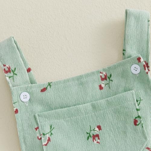 Image of Ayalinggo Toddler Baby Girl Sunflower Print Overalls Shorts with Pocket Suspender Trousers Cute Summer Clothing Outfit