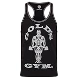 100% Baumwolle Golds Gym Herren Muscleshirt Tanktop Muscle Joe Stringer Kontrast - Schwarz/Grau Gr. S