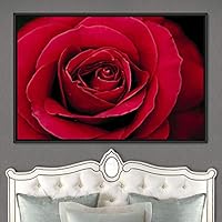 Framed Canvas Wall Art Blooming Closeup Botanical Chic Closeup Expressive Multicolor Photography Realism Ultra - 16x24 inches