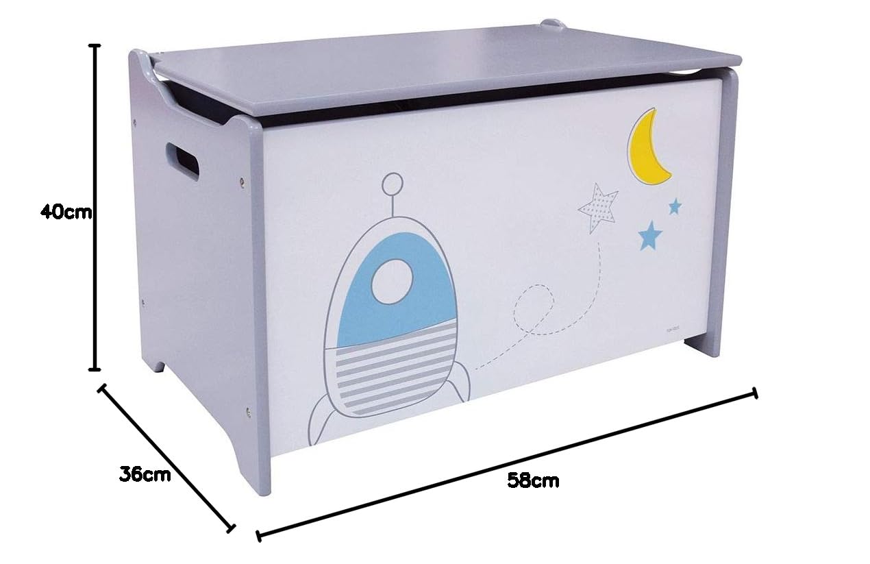FUN HOUSE 713043 ESPACE - Cassetta per giocattoli, H.40 x L.58 x P.36 cm, per bambini, colore: Blu
