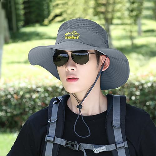 Image of Kraptick Headwear Hat - Lightweight Sun Hat with Foldable Boonie Cap Travellero Round Hat for Travel, UV Protection Summer Cap & Chin Strap with Adjustable Toggle for Secure Fit
