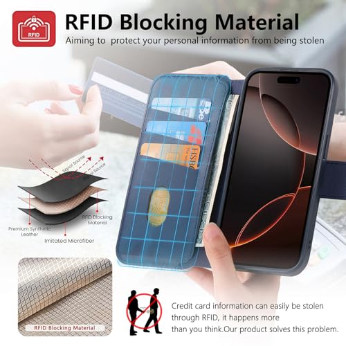 Funda iPhone 13 Pro Max anticaídas con billetero magnético para evitar robos 3