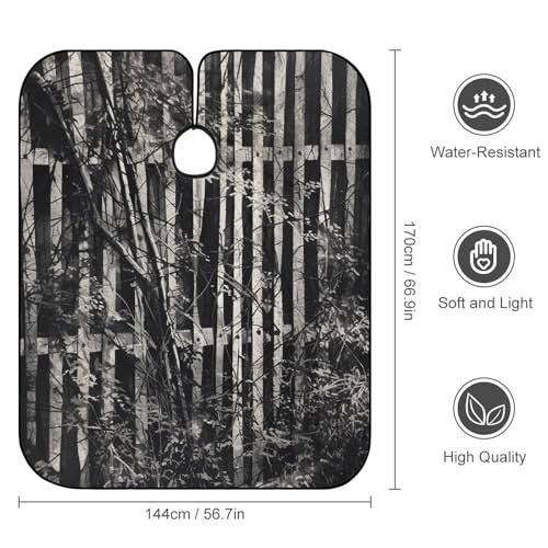 Capa para corte de cabello Old Wooden Fence unisex 170x144 cm miniatura 2