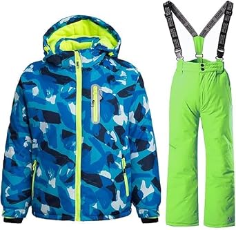 Boys Ski Jacket Snow Jacket Pants Suits Windproof Waterproof Winter Coats 31GR,6