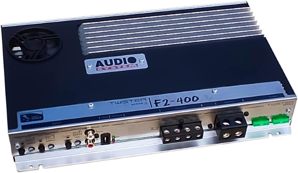 KIT SET PER AUDIO SYSTEM F2-400, 1 amplificatore 2 canali 2 x 280 watt rms a 2 ohm, spl, bagagliaio, cofano, auto, 1 pezzo + 3 sticker omaggio