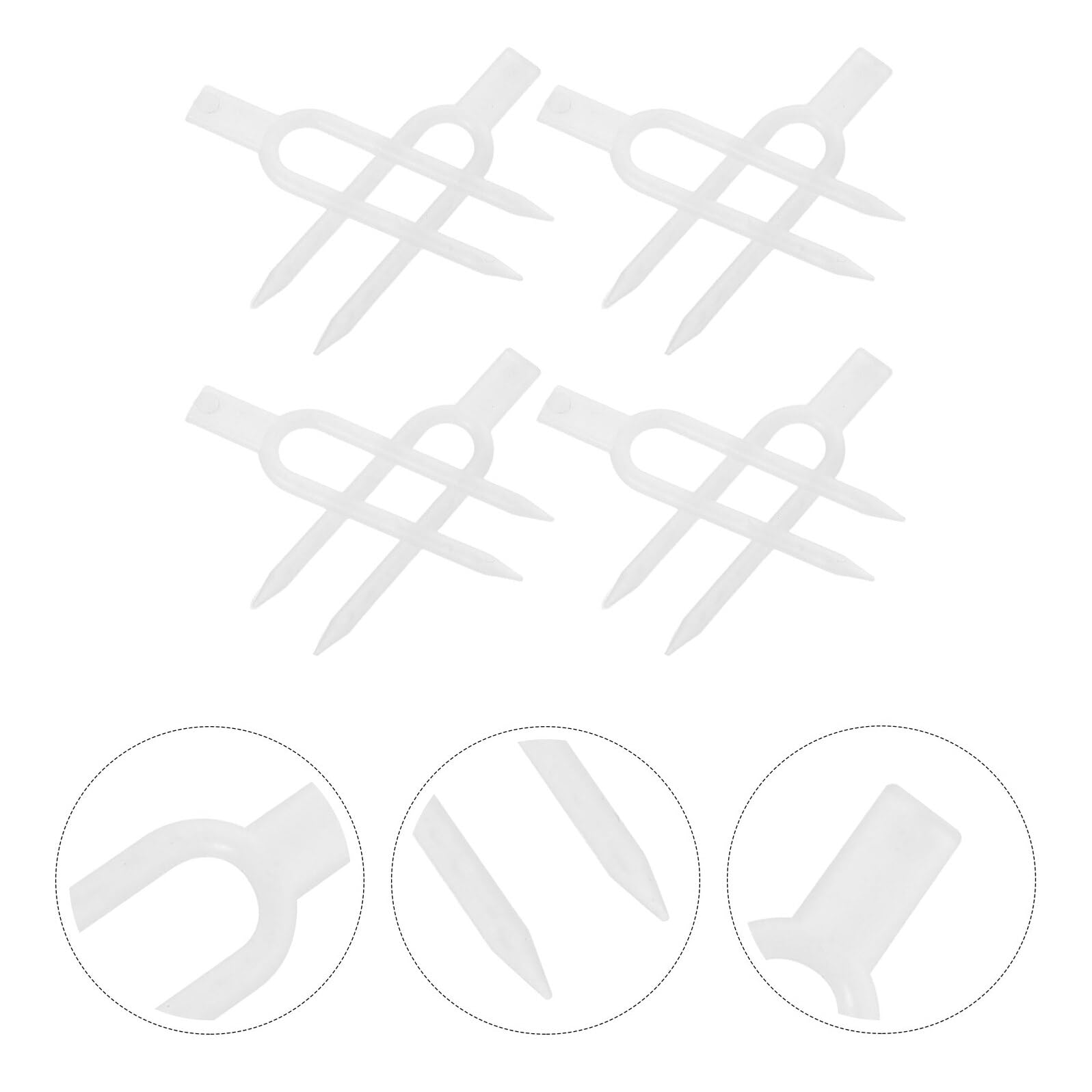 Hohopeti Fourche de Fixation pour Fraisiers 5 CM Transparente Lot de Tuteurs en Plastique à Double Pointe Accessoires de Jardinage pour Plantes D’Intérieur et Serrage Outils de Support