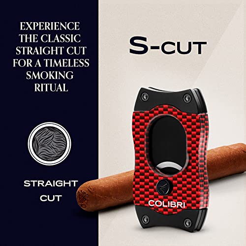 Colibri S-cut Cigar Cutter - Carbon Fibre Pattern - Classic Straight Cut - Up-to 66 Ring Gauge Cigars - Non-stick Coating - Spring Loaded Release Mechanism - Includes Nice Gift-box - Image 3