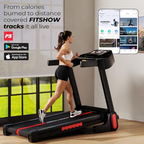 Image of Lifelong 4.5HP Peak Foldable Treadmill for Home| Gym Equipment for Home Workout | Wide Belt | LED Display | 15 Level Auto Incline | 14 km /h Speed | 12 Preset Programs | Hydraulic Fold | Bluetooth & Fit Show App | 110kg Max Weight