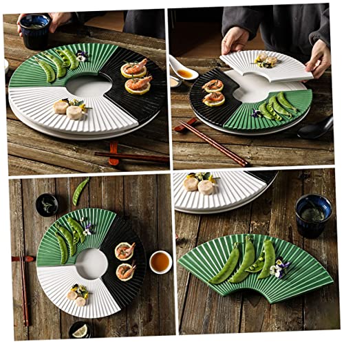 Plato cerámico para sushi forma abanico miniatura 2