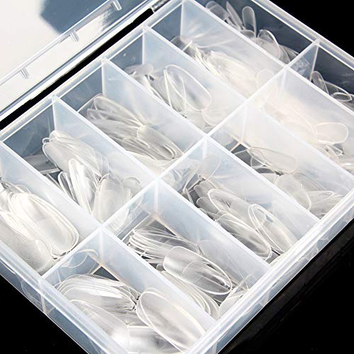 Andoer 360PCS Capa Completa Unhas Falsas Transparentes Fosco Transparentes Unhas Artificiais Kit de