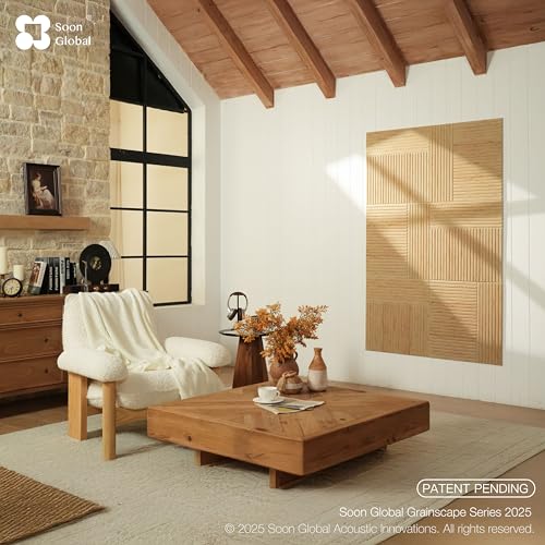 Image of Soon Global Acoustical Wall Panels, 6-Piece 23.62 X 23.62 Inches Art Acoustic Panels, Decorative Acoustic Panels, Acoustic Wall Panels, Sound Absorbing Wall Art, Zen Split