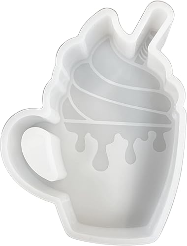 Taza de goteo de chocolate caliente con mango de crema batida molde de silicona fresco para automóvil 4 x 3 x 1 pulgada para perlas de aroma