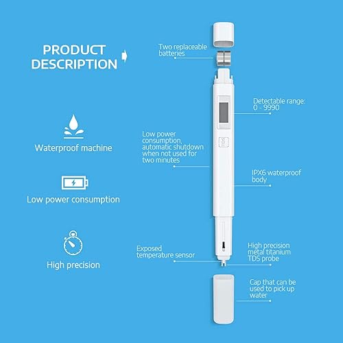 Miniatura 4 de Pluma de prueba de calidad del agua mijia,TDS probador medidor de calidad de agua probador pluma herramienta de medición de agua