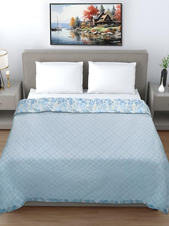 Image of Akshya Cotton Summer Blanket - Double Bed King Size - Reversible AC Comforter