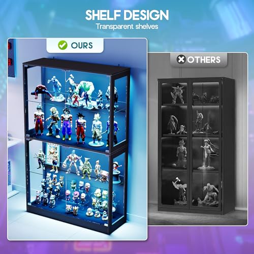 Image of AMERLIFE 70 H x 32 W x 16 D Inch RGB Display Cabinet with Glass Shelves