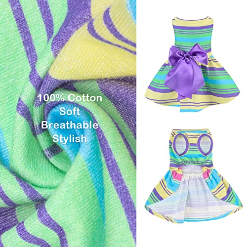 K9Meme Dog Dresses For Small Medium Dogs Girls 100% Cotton, Birthday Mother's Day Holiday Puppy Dresses Dog Clothes Female, Cute Easter Summer Spring Outfits, Dog Costume Apparel Pink Red #TOP2