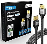 TISOFU [Ultra Certified] 8K HDMI Cable 10FT: HDMI 2.1 Cables 48Gbps High Speed Premium Braided Cord