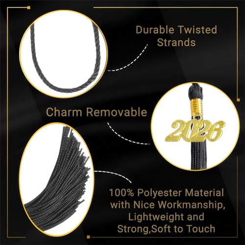 Image of 2026 Tassel Graduation,Black Tassel 2026 for Grad Cap and Graduation Ceremony Accessory Decoration