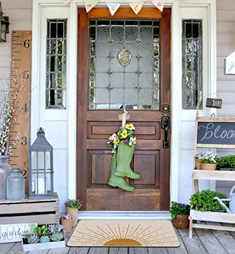 Mixding Boho Sun Sunrise Sunset Sunshine Modern Entrance Door Mat 17X30 Inch Doormats Decor, Bohemia Home Front Door Porch Outdoor Indoor Decorations #TOP1