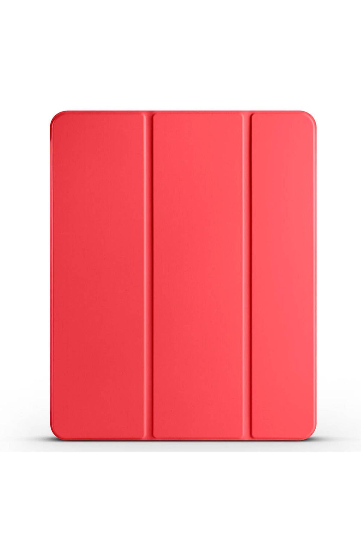 CONSTRAIN - iPad Air 13 2025 M3 ASMA Smart Cover Kalem Bölmeli Standlı 1-1 Kılıf - Kırmızı - Beyaz 1