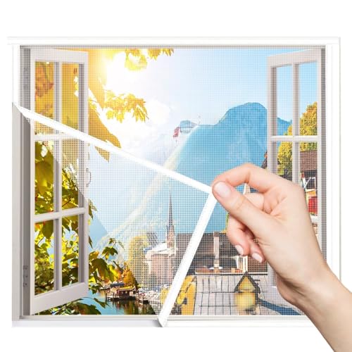 MüCkengitter FüR Dachfenster 70x185cm Weiß Insektenschutz Fenster Rollo Einfache Klebemontage Fliegengitter FüR Fenster Und TüRen,Selbstklebend Klebeband,Für Terrassenfenster Küche Flurfenster