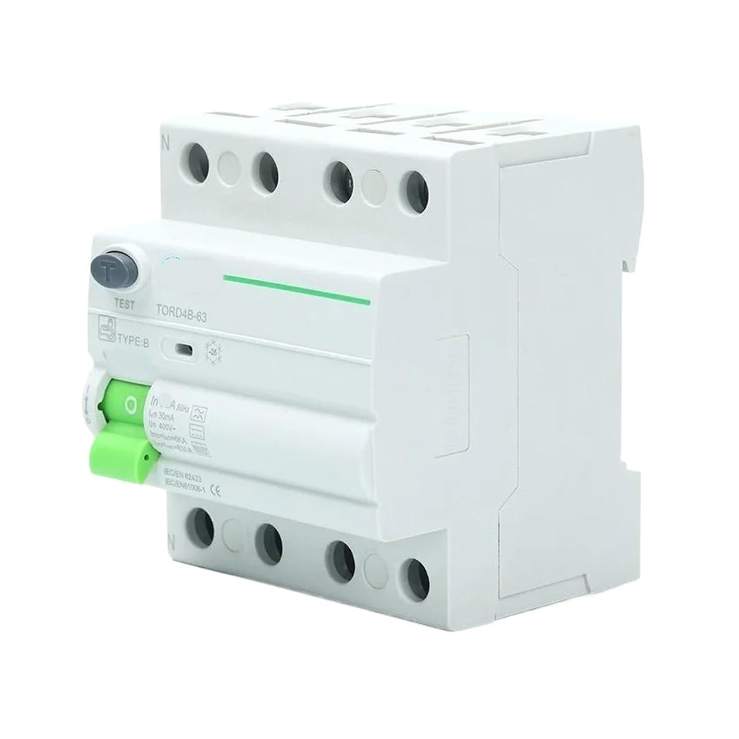 4P DIN Rail Earth Leakage Circuit Breaker DC 63A 30mA 300mA B Type 6KA(10A)