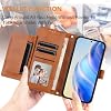 Funda Compatible con Vivo X100 Pro, Compatible con Vivo X100 Pro 5G V2324A V2309 de Cuero PU con Tarjetero, Cierre Magnético y Soporte, Color Marrón 7