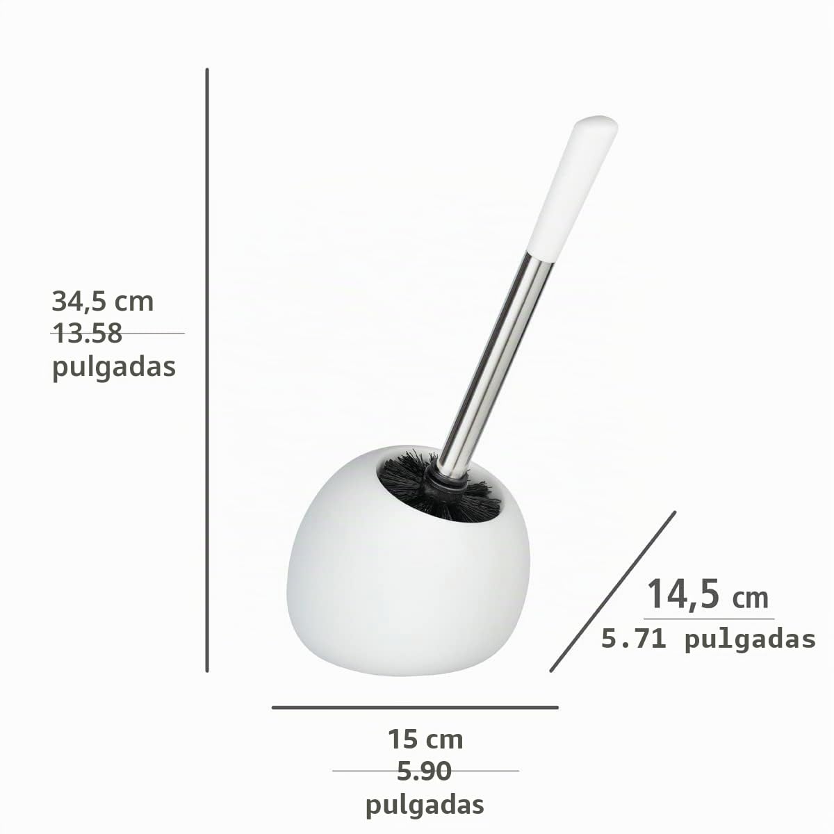 WENKO Escobillero WC Polaris blanco mate cerámica - Portaescobillas para el WC, Cerámica, 15 x 36 x 14.5 cm, Blanco