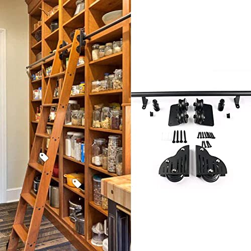 Kit quincaillerie pour porte coulissante et échelle mobile ronde en acier sans échelle