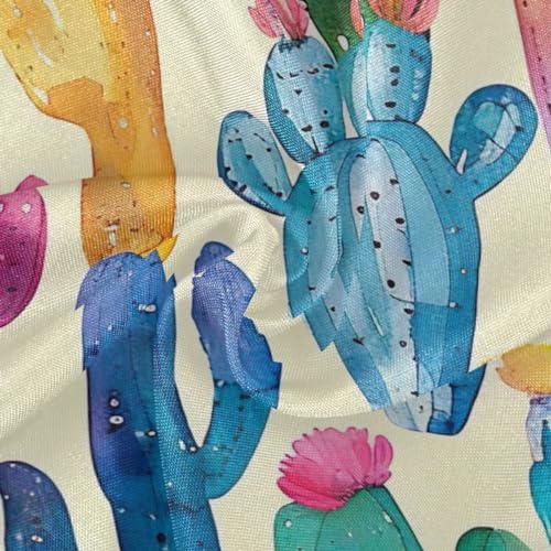 Wajiw 60 Inch Indoor Outdoor Round Tablecloth with Umbrella Hole and Zipper Waterproof Patio Table Cover for Camping Dining Room Party Outdoor Picnic,Cactus