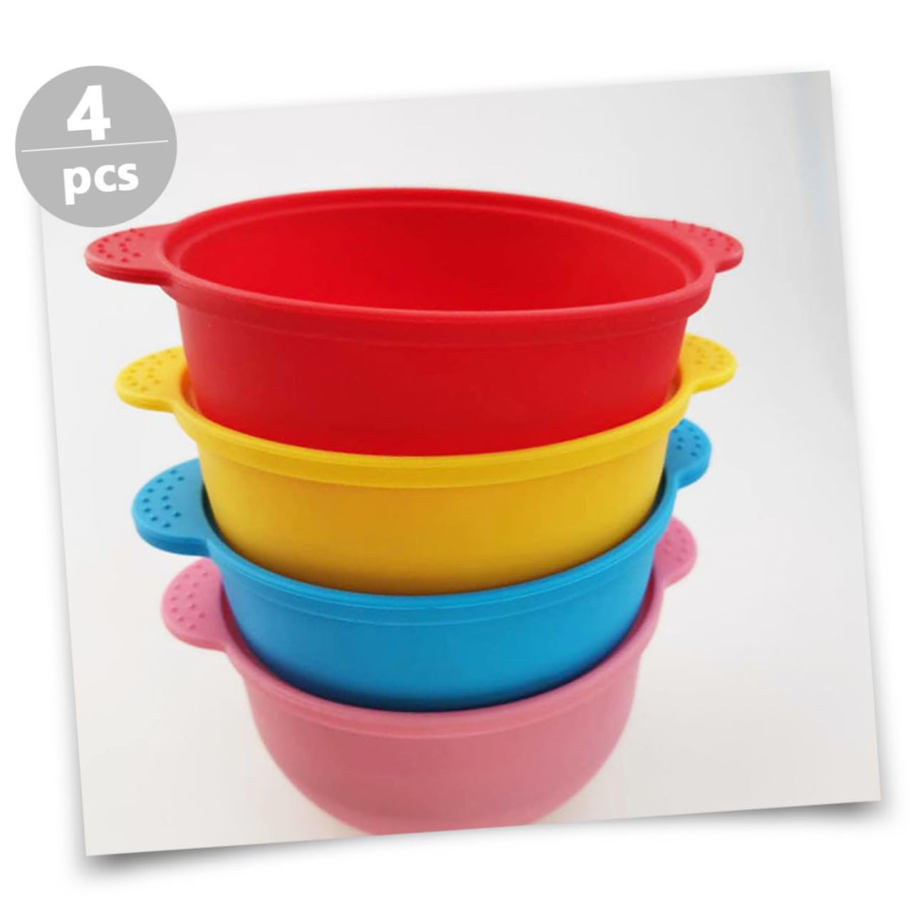 NOLITOY 4pcs Silicone Wax Melting Pot Foldable Non-stick Wax Bowls for Hair Removal Home Salon Use - and Accessories Red Yellow