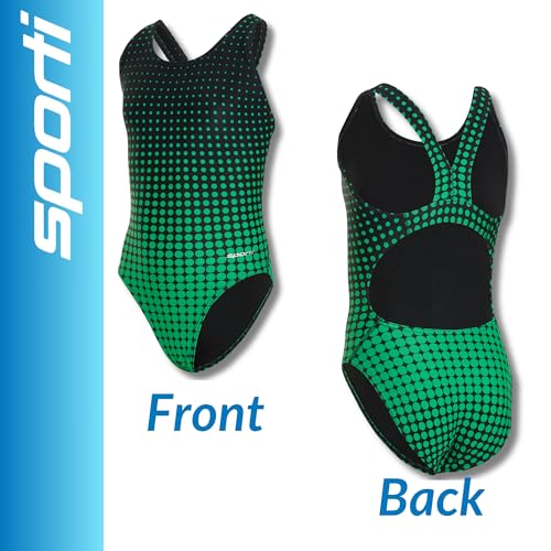 Image of Sporti Wide Strap Athletic One Piece Swimsuit for Women - Graphic Design Pattern - Swim Team Bathing Swimsuit for Competiton