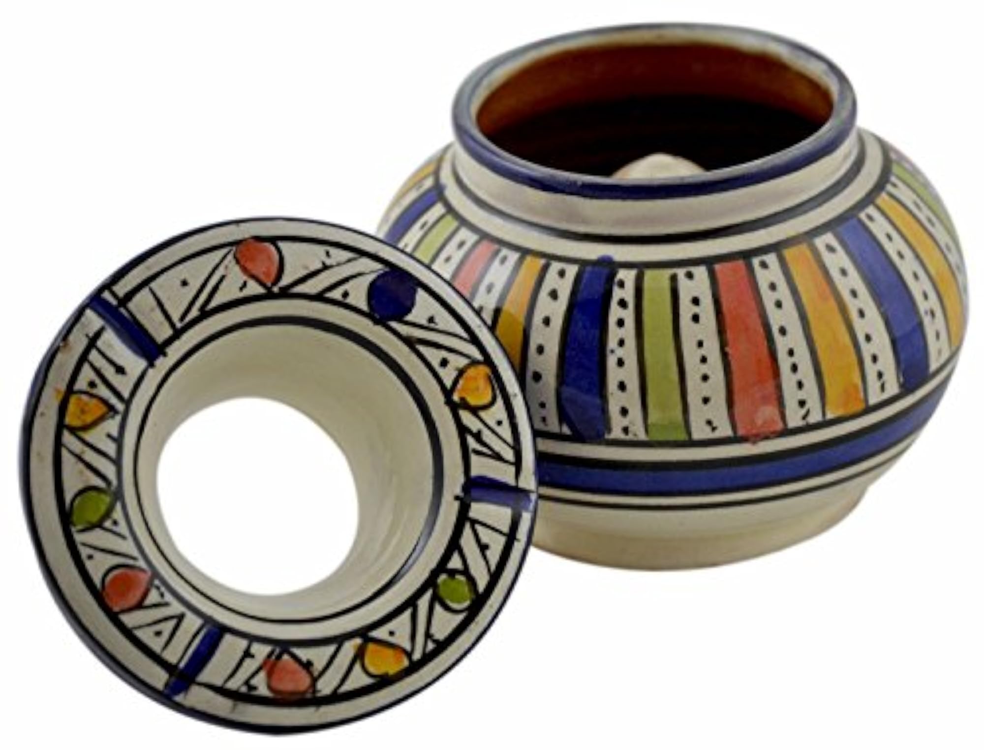 Handmade Moroccan Ceramic Ashtray, Small Blue