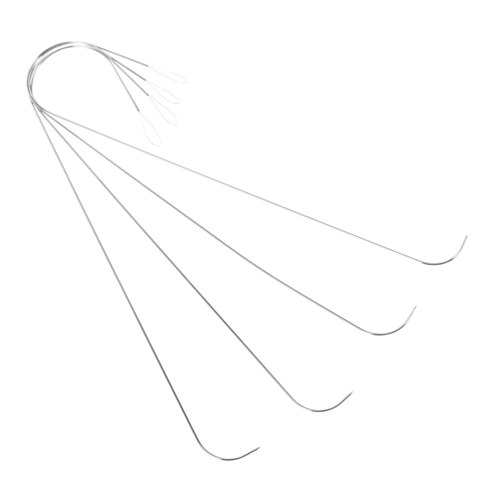 Gogogmee 4pcs Curved Beading Needles Metal Beading Needles for DIY Jewelry Making