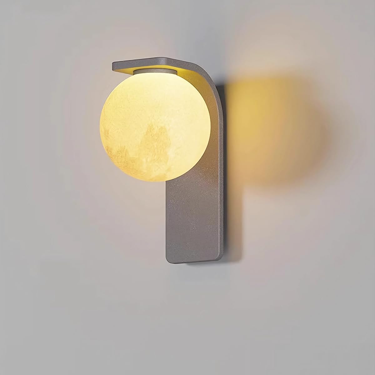 Aplique de Pared Solar LED Exterior, Lámparas Solares para Jardín con Pantalla en Luna, Blanco Cálido 3000k,Luces Solares Exterior Impermeable Ip65 para Decoracion Vallas Terrazas Garajes, Antracita